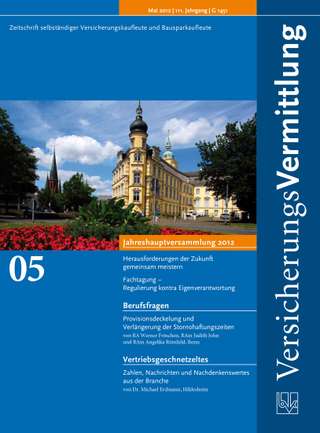 Cover der BVK Mitgliederzeitschrift VersicherungsVermittlung Ausgabe Mai | 2012