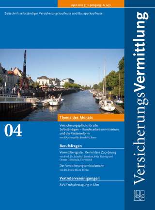 Cover der BVK Mitgliederzeitschrift VersicherungsVermittlung Ausgabe April | 2012