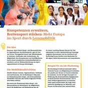 Titelbild von Factsheet zur Förderung in Erasmus+ Sport Leitaktion 1
