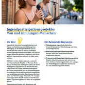 Titelbild von Factsheet zu Jugendpartizipationsprojekten in Erasmus+ Jugend für Organisationen