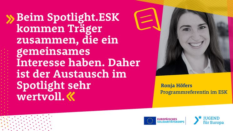 Ronja Höfers, Programmreferentin Europäisches Solidaritätskorps