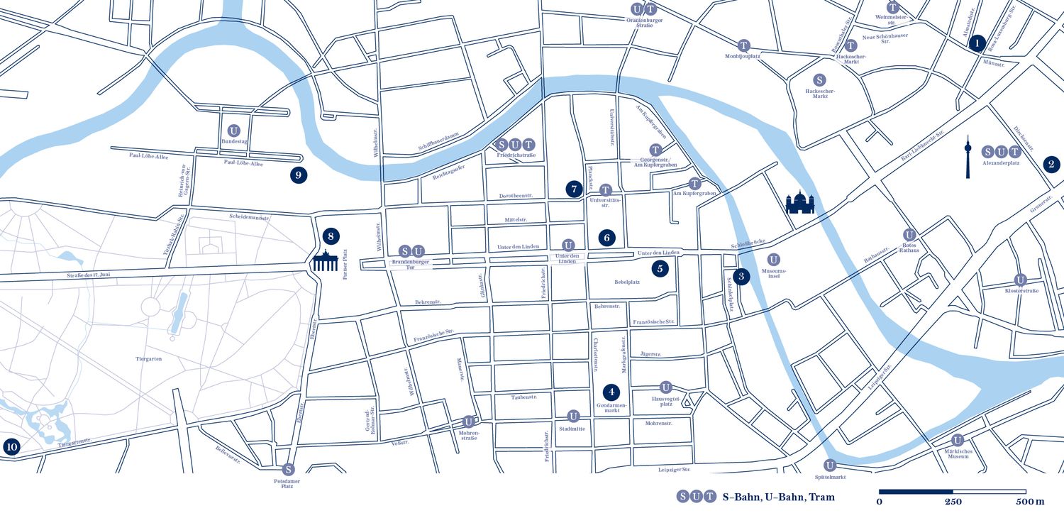 Karte mit Stationen des Audio-Walks