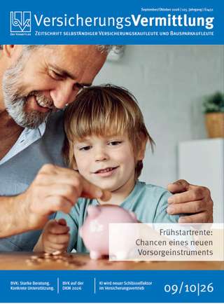 Cover der BVK Mitgliederzeitschrift VersicherungsVermittlung Ausgabe September/Oktober | 2026