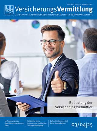Cover der BVK Mitgliederzeitschrift VersicherungsVermittlung Ausgabe März/April | 2025