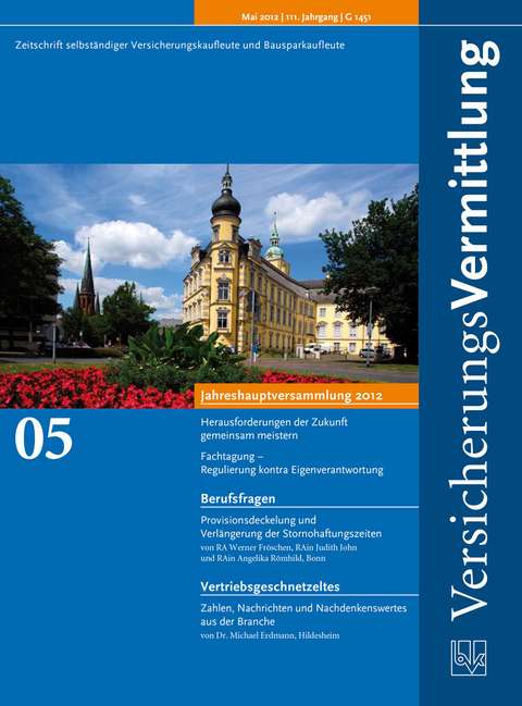 Cover der BVK Mitgliederzeitschrift VersicherungsVermittlung Ausgabe 5 | 2012