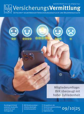 Cover der BVK Mitgliederzeitschrift VersicherungsVermittlung Ausgabe Sept./Okt | 2025