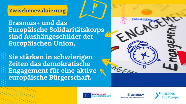 Erasmus+ und das Europäische Solidaritätskorps sind Aushängeschilder der Europäischen Union. Sie stärken in schwierigen Zeiten das demokratische Engagement für eine aktive europäische Bürgerschaft.