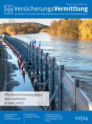 Cover der BVK Mitgliederzeitschrift VersicherungsVermittlung Ausgabe Februar | 2024
