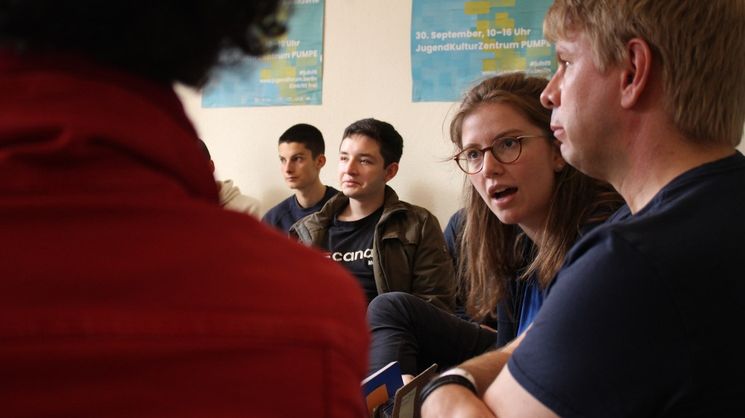 Gruppendiskussion auf dem Berliner Jugendforum 19 (Foto: Babette Pohle)