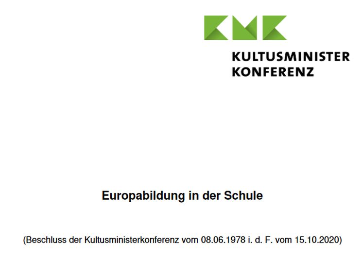 KMK Beschluss Europabildung 20. Oktober 2020
