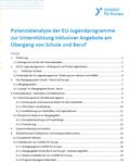 Coverbild der Publikation Potenzialanalyse der EU-Jugendprogramme zur Unterstützung inklusiver Angebote am Übergang von Schule und Beruf