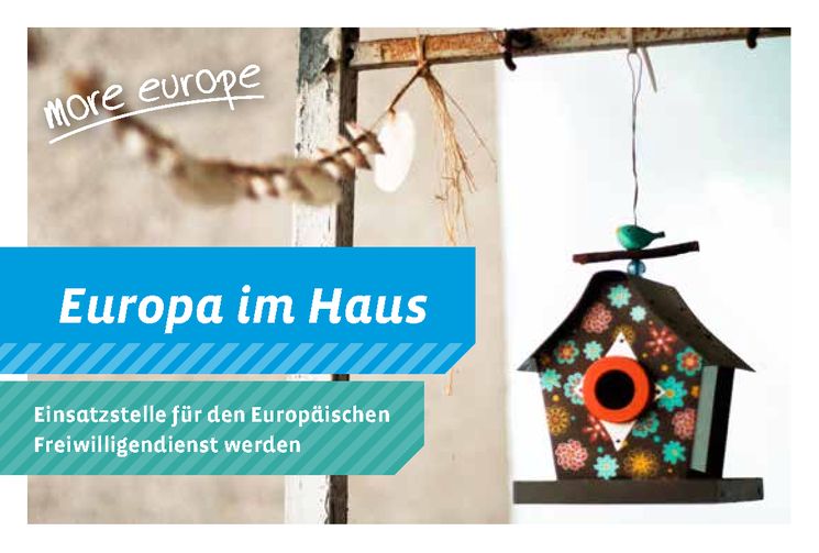 Postkarte mit dem Slogan: Europa ist im Haus