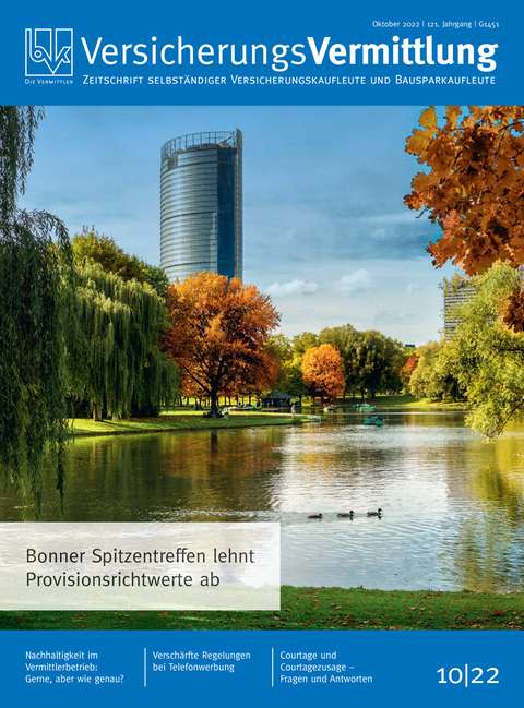 Cover der BVK Mitgliederzeitschrift VersicherungsVermittlung Ausgabe 10 | 2022