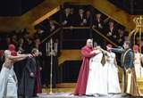 Ivan Magrì (Ismaele), Mika Kares (Zaccaria), Marina Prudenskaya (Fenena), Luca Salsi (Nabucco), Ensemble und Chor