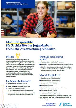 Factsheet zu Fachkräftemaßnahmen in Erasmus+ Jugend