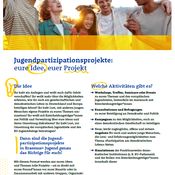 Titelbild von Factsheet zu Jugendpartizipationsprojekten in Erasmus+ Jugend für junge Menschen