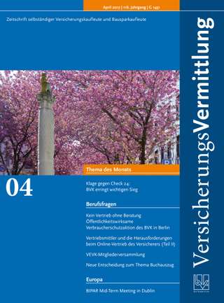 Cover der BVK Mitgliederzeitschrift VersicherungsVermittlung Ausgabe April | 2017