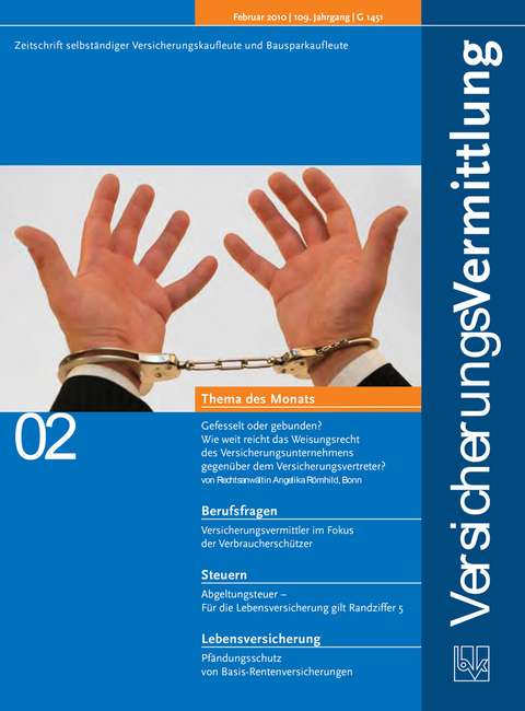 Cover der BVK Mitgliederzeitschrift VersicherungsVermittlung Ausgabe 2 | 2010