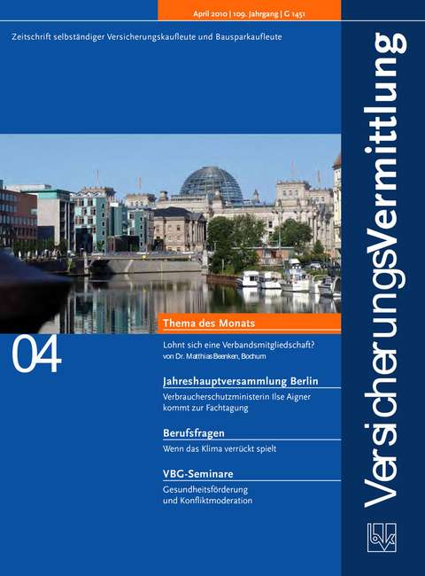 Cover der BVK Mitgliederzeitschrift VersicherungsVermittlung Ausgabe 4 | 2010
