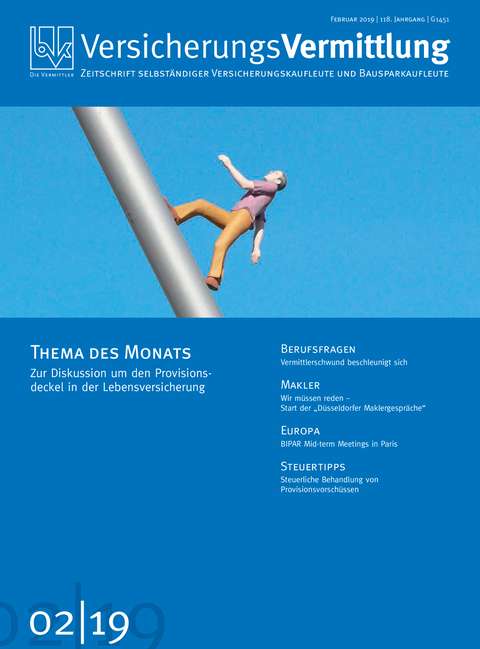 Cover der BVK Mitgliederzeitschrift VersicherungsVermittlung Ausgabe 2 | 2019