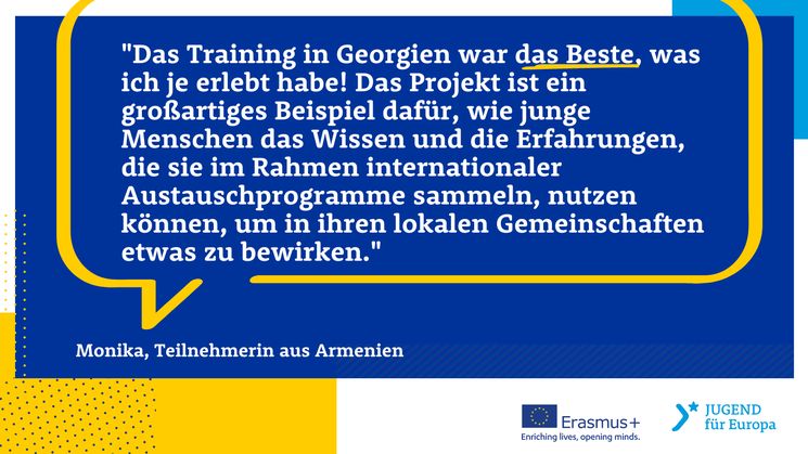 Zitat einer Teilnehmerin: Das Training in Georgien war das Beste, was ich je erlebt habe."