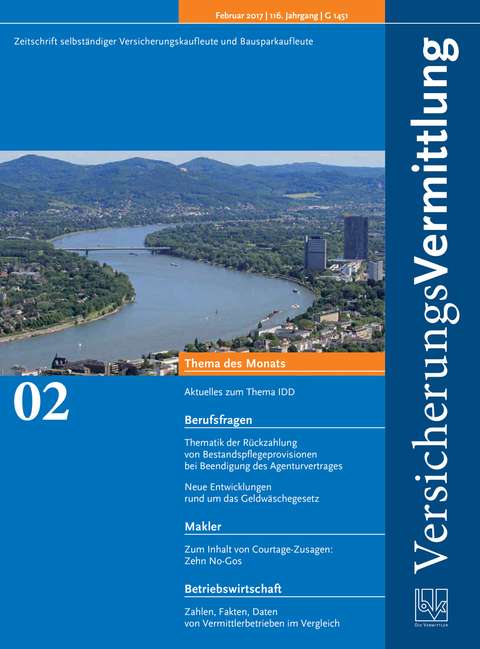 Cover der BVK Mitgliederzeitschrift VersicherungsVermittlung Ausgabe 2 | 2017