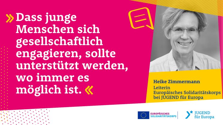 Zitat Heike Zimmermann: Dass junge Menschen sich gesellschaftlich engagieren, sollte unterstützt werden, wo immer es möglich ist.