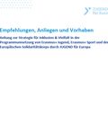 Coverbild der Publikation Empfehlungen, Anliegen und Vorhaben - Anhang zur Strategie für Inklusion & Vielfalt in der Programmumsetzung von Erasmus+ Jugend, Erasmus+ Sport und des Europäischen Solidaritätskorps durch JUGEND für Europa