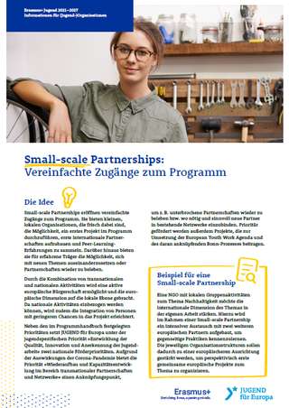 Factsheet zu den Small-scale Partnerships in Erasmus+ Jugend