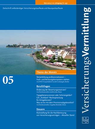 Cover der BVK Mitgliederzeitschrift VersicherungsVermittlung Ausgabe Mai | 2013