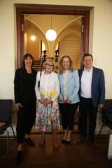 Jubiläumsempfang im Rathaus Lichtenberg am 25. Juni 2025: Elisabeth Sobotka, Regina Lux-Hahn, Sarah Wedl-Wilson und Martin Schaefer