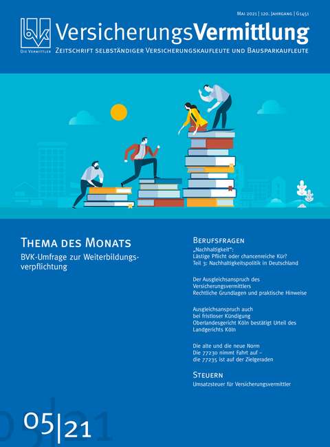 Cover der BVK Mitgliederzeitschrift VersicherungsVermittlung Ausgabe 5 | 2021