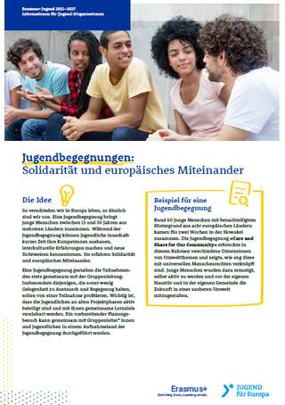 Factsheet zu Jugendbegegnungen in Erasmus+ Jugend