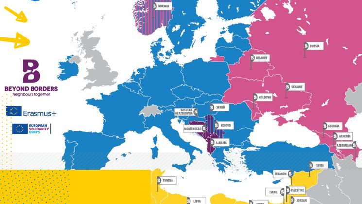 Karte mit den benachbarten Partnerländern